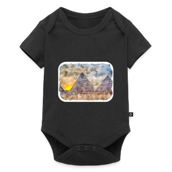 Le Caire Egypte Aquarelle Esquisse Dessinée Illustration - Body à manches courtes Premium Bébé - noir - Devant