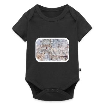 Illustration de l’esquisse à l’aquarelle de Pékin - Body à manches courtes Premium Bébé - noir - Devant
