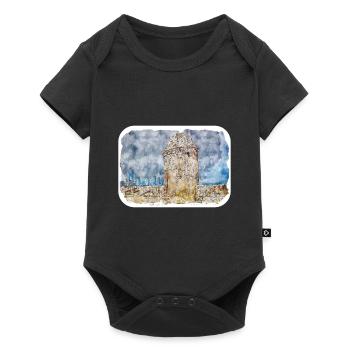 Cartagena Kolumbien Aquarell Skizze Gezeichnet Illustr - Baby Premium Kurzarmbody - Schwarz - Vorne