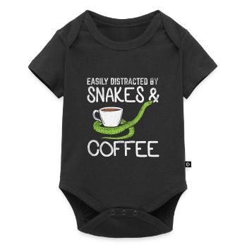 Files d’attente et café - Body à manches courtes Premium Bébé - noir - Devant
