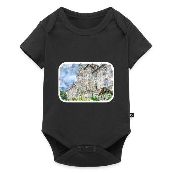 France Aquarelle Esquisse Dessinée à la main Illustration - Body à manches courtes Premium Bébé - noir - Devant