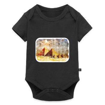 Le Caire Egypte Aquarelle Esquisse Dessinée Illustration - Body à manches courtes Premium Bébé - noir - Devant