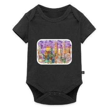 Los Angeles USA Aquarelle Sketch Illustration - Body à manches courtes Premium Bébé - noir - Devant