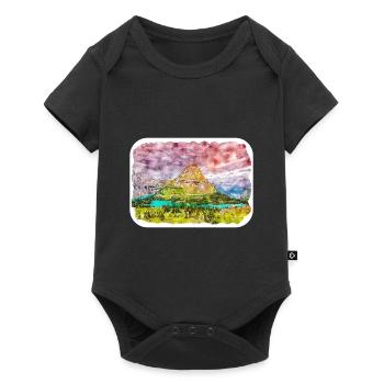Canada Aquarelle Sketch Illustration dessinée à la main - Body à manches courtes Premium Bébé - noir - Devant