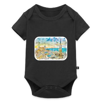 Spain Watercolor Sketch Hand Drawn Illustration - Baby Premium short-sleeve bodysuit - black - Front