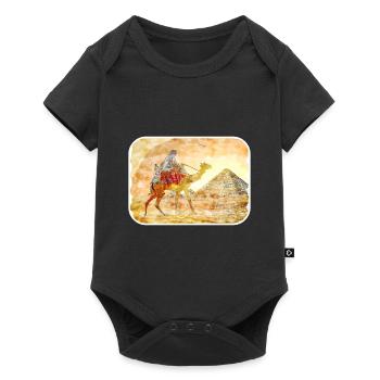 Cairo Egypt Watercolor Sketch Drawn Illustration - Baby Premium short-sleeve bodysuit - black - Front