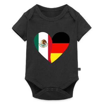Mexique Allemagne Drapeau Cœur - Body à manches courtes Premium Bébé - noir - Devant