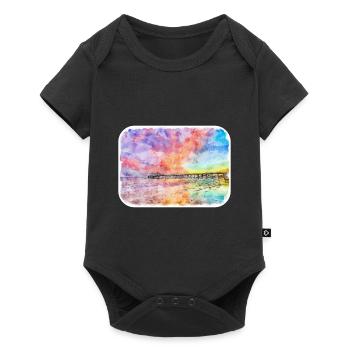 Illustration de croquis à l’aquarelle de Californie usa - Body à manches courtes Premium Bébé - noir - Devant