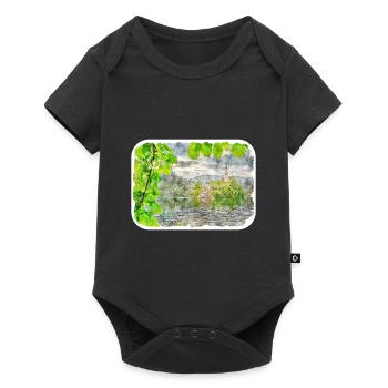 Illustration de l’esquisse à l’aquarelle de Slovénie - Body à manches courtes Premium Bébé - noir - Devant
