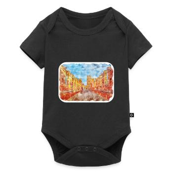 Vérone Italie Aquarelle Esquisse Peinture Dessinée - Body à manches courtes Premium Bébé - noir - Devant