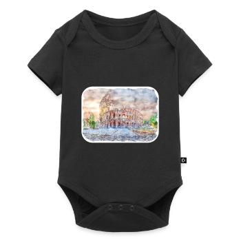 Colisée Rome Italie Aquarelle Esquisse Illustration - Body à manches courtes Premium Bébé - noir - Devant