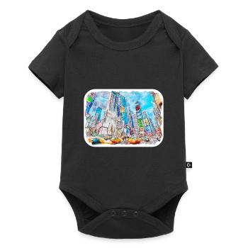 New York Usa Watercolor Sketch - Baby Premium short-sleeve bodysuit - black - Front