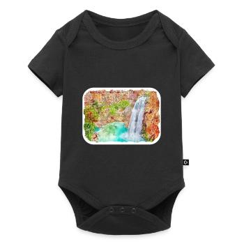 Mexique Aquarelle Esquisse Dessinée à la main Illustration - Body à manches courtes Premium Bébé - noir - Devant