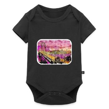 Illustration de croquis à l’aquarelle de Californie usa - Body à manches courtes Premium Bébé - noir - Devant