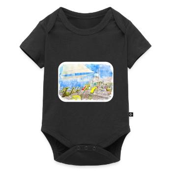 Maldives Watercolor Sketch Hand Drawn Illustration - Baby Premium short-sleeve bodysuit - black - Front