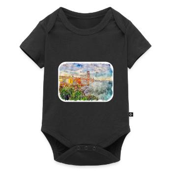 Illustration de croquis à l’aquarelle de Californie usa - Body à manches courtes Premium Bébé - noir - Devant