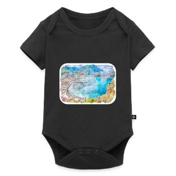 Grèce Aquarelle Esquisse Dessinée à la main Illustration - Body à manches courtes Premium Bébé - noir - Devant