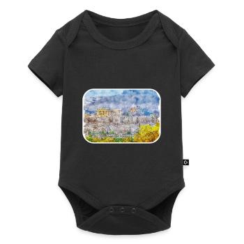 Athènes Grèce Aquarelle Sketch Illustration - Body à manches courtes Premium Bébé - noir - Devant