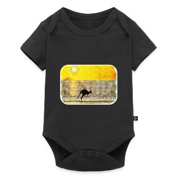 Australie Aquarelle Esquisse Dessinée à la Main Peinture - Body à manches courtes Premium Bébé - noir - Devant