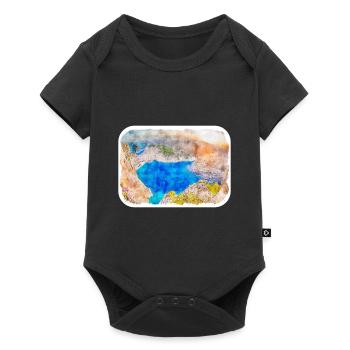 Grèce Aquarelle Esquisse Dessinée à la main Illustration - Body à manches courtes Premium Bébé - noir - Devant