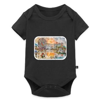 Illustration de croquis à l’aquarelle de Californie usa - Body à manches courtes Premium Bébé - noir - Devant