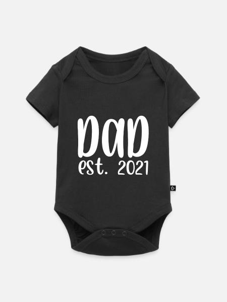 Dad est 2021 - Baby Premium Kurzarmbody - Schwarz