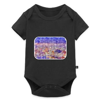 Berlin Allemagne Aquarelle Esquisse Dessinée Peinture - Body à manches courtes Premium Bébé - noir - Devant