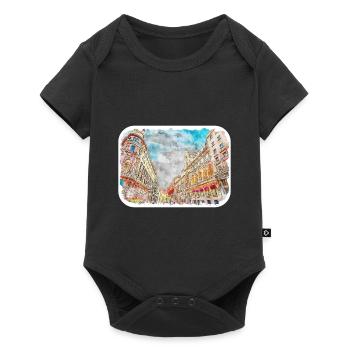 Spain Watercolor Sketch Hand Drawn Illustration - Baby Premium short-sleeve bodysuit - black - Front