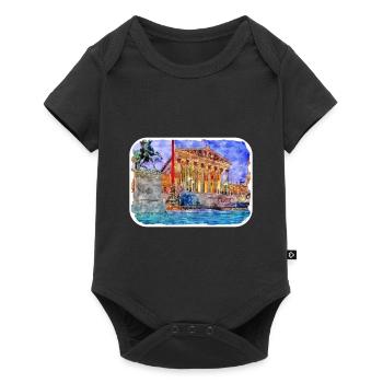 Vienna Austria Watercolor Sketch Painting - Baby Premium short-sleeve bodysuit - black - Front