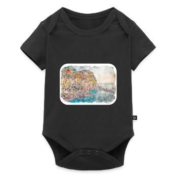 Cartagena Kolumbien Aquarell Skizze Gezeichnet Illustr - Baby Premium Kurzarmbody - Schwarz - Vorne