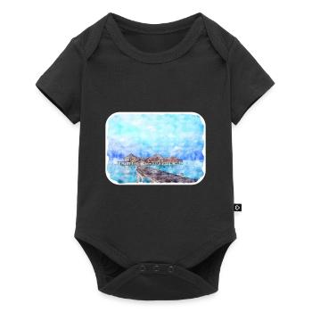 Indonesia Watercolor Sketch Hand Drawn Painting - Baby Premium short-sleeve bodysuit - black - Front