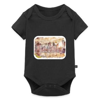 New York Usa Watercolor Sketch - Baby Premium short-sleeve bodysuit - black - Front