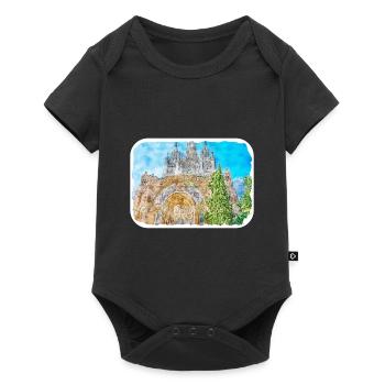 Spain Watercolor Sketch Hand Drawn Illustration - Baby Premium short-sleeve bodysuit - black - Front