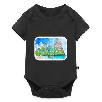 Thaïlande Aquarelle Esquisse Dessinée à la Main Illustration - Body à manches courtes Premium Bébé - noir - Devant