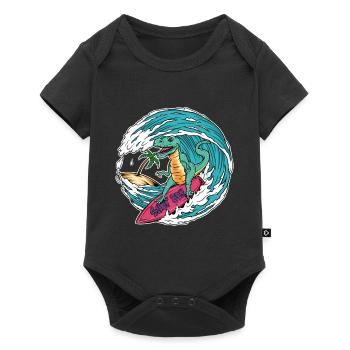 Surfing T-Rex - Baby Premium short-sleeve bodysuit - black - Front