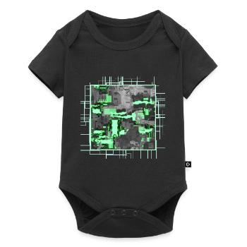 Green Stylized Motherboard - Baby Premium short-sleeve bodysuit - black - Front