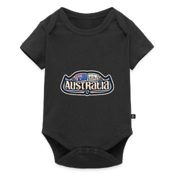 Australia Flag Travel Souvenir Sticker Badge Logo - Baby Premium short-sleeve bodysuit - black - Front