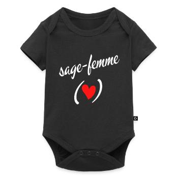 j'aime ma sage femme - Body à manches courtes Premium Bébé - noir - Devant