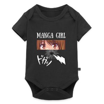 manga girl princesse kawaii japon - Body à manches courtes Premium Bébé - noir - Devant