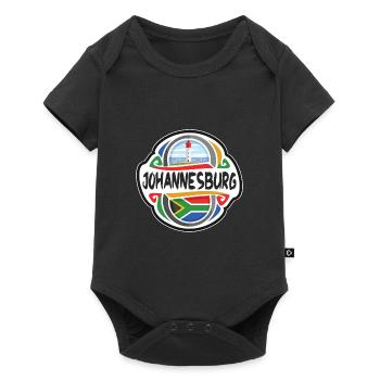 Johannesburg South Africa Flag Travel Souvenir Bad - Baby Premium short-sleeve bodysuit - black - Front