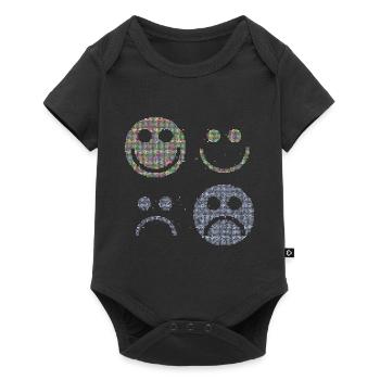 Happy and Sad Stilyzed Faces - Baby Premium short-sleeve bodysuit - black - Front