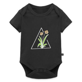 flower triangle - Baby Premium short-sleeve bodysuit - black - Front