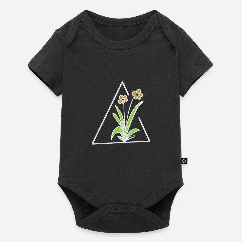 triangle floral - Body à manches courtes Premium Bébé - noir
