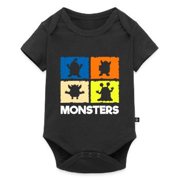 Monstre Mignon Petite Sœur Big Brother - Body à manches courtes Premium Bébé - noir - Devant