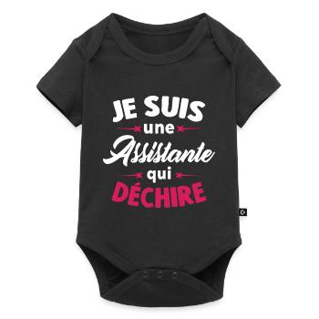 Je Suis Une Assistante Qui Déchire - Body à manches courtes Premium Bébé - noir - Devant