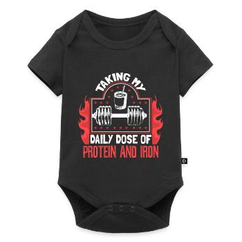 Krafttraining Bizeps Workout - Baby Premium Kurzarmbody - Schwarz - Vorne