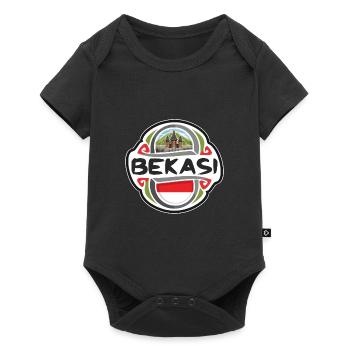 Bekasi Indonesia Flag Badge Travel Souvenir Stamp - Baby Premium short-sleeve bodysuit - black - Front