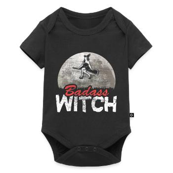Monstre sorcière d’Halloween - Body à manches courtes Premium Bébé - noir - Devant