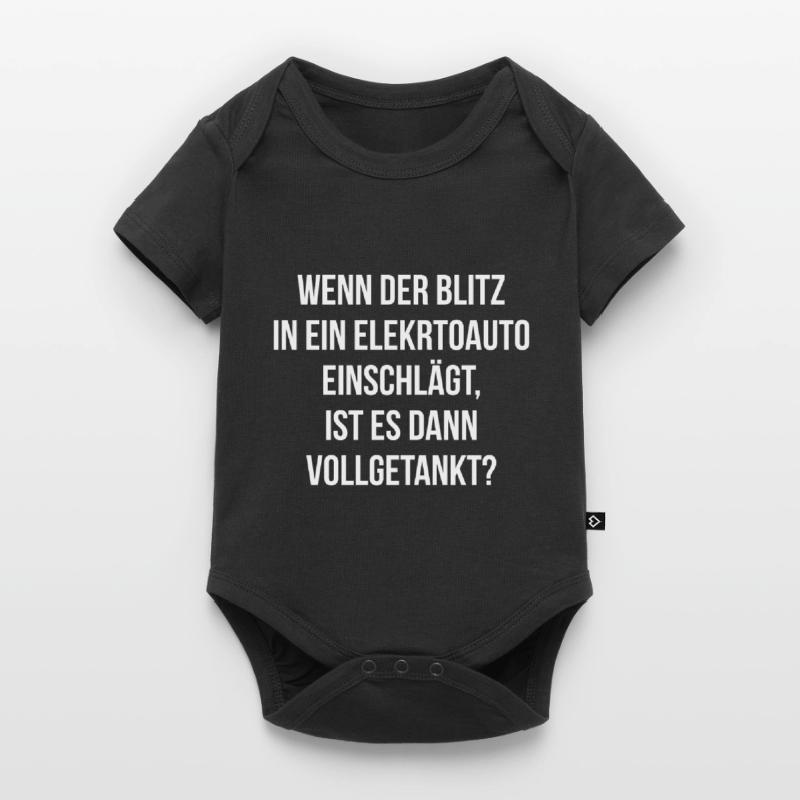 Wenn der Blitz in ein E Auto einschlägt getankt Baby Premium Kurzarmbody