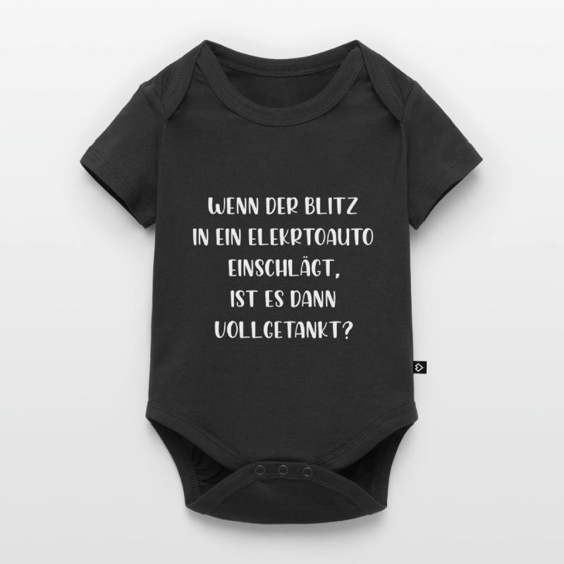 Wenn der Blitz in ein E Auto einschlägt getankt Baby Premium Kurzarmbody